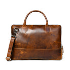 Modernist Leather Laptop Bag - Brown