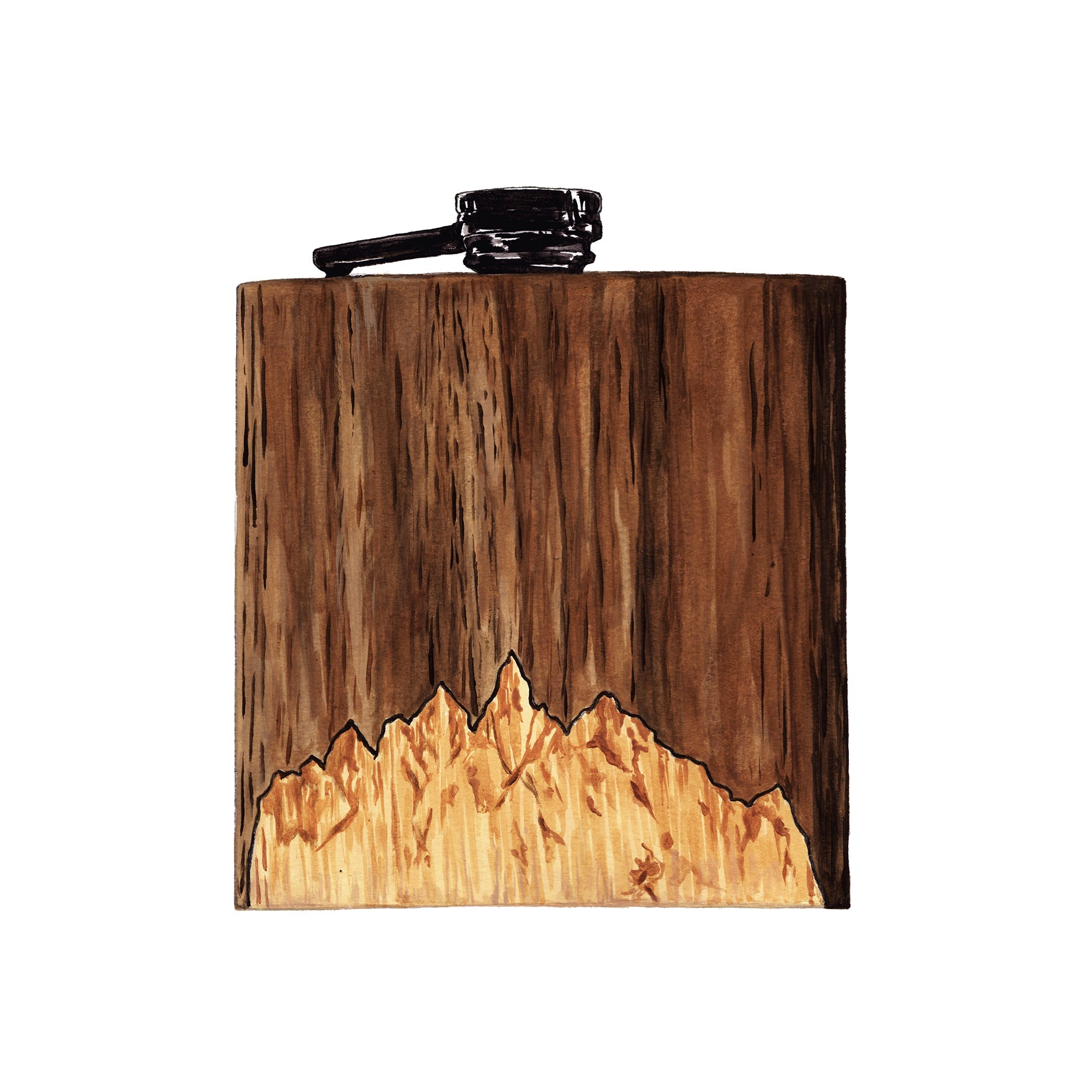 Mountain-Sky Wooden Hip Flask – The J. Peterman Company