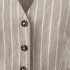 Optimistic Linen VestKhaki Ivory Stripe