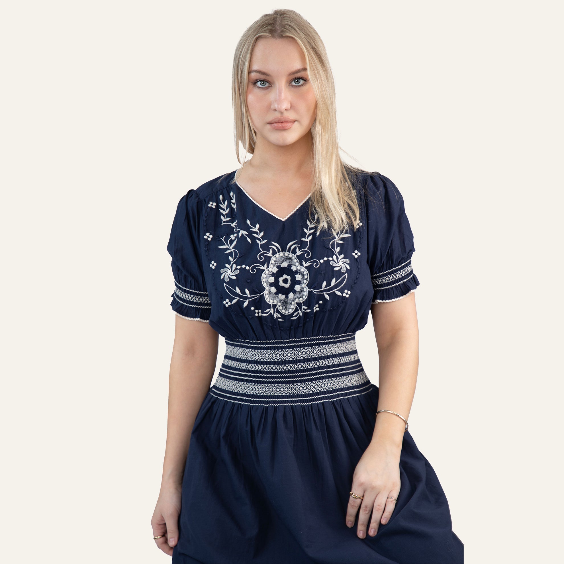 Persuasive 1927 DressNavy Cream