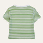 Pima Knit Relaxed CrewGreen Stripe