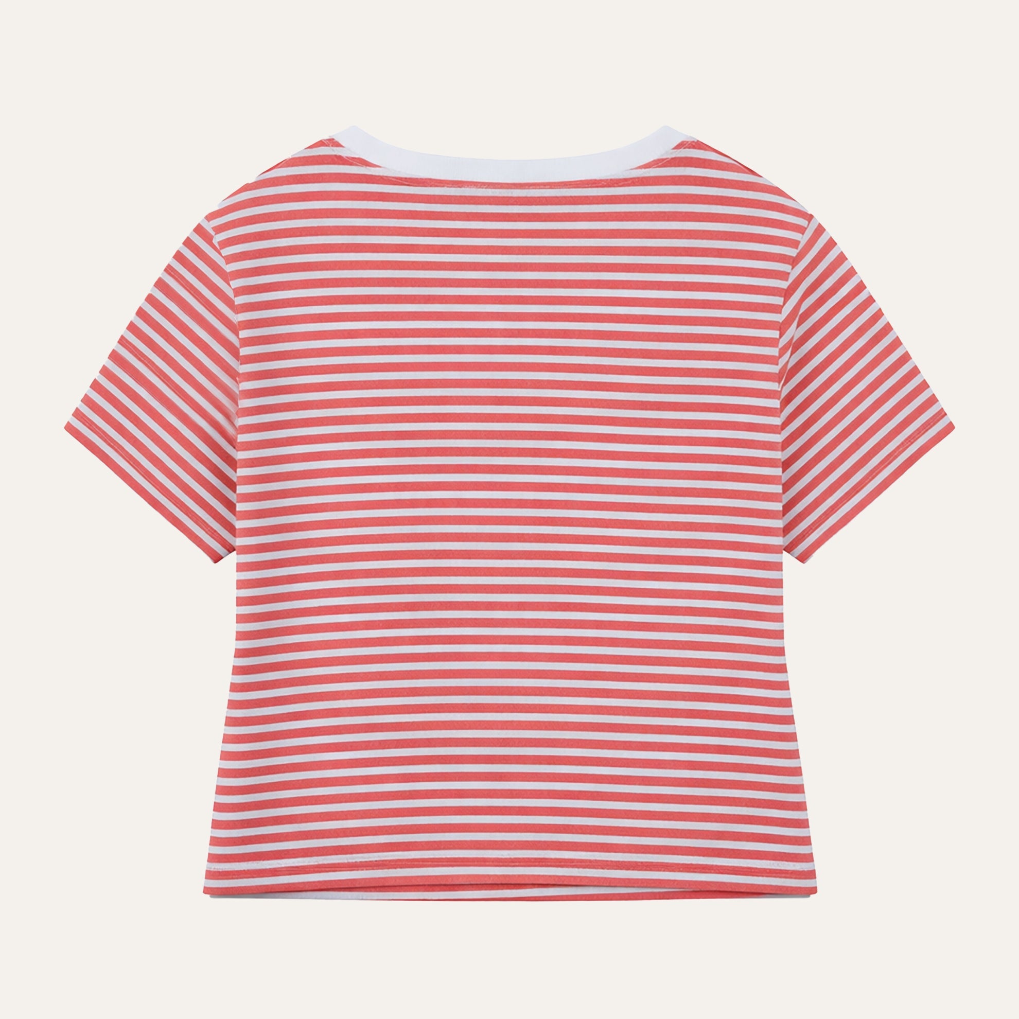 Pima Knit Relaxed CrewRed Stripe