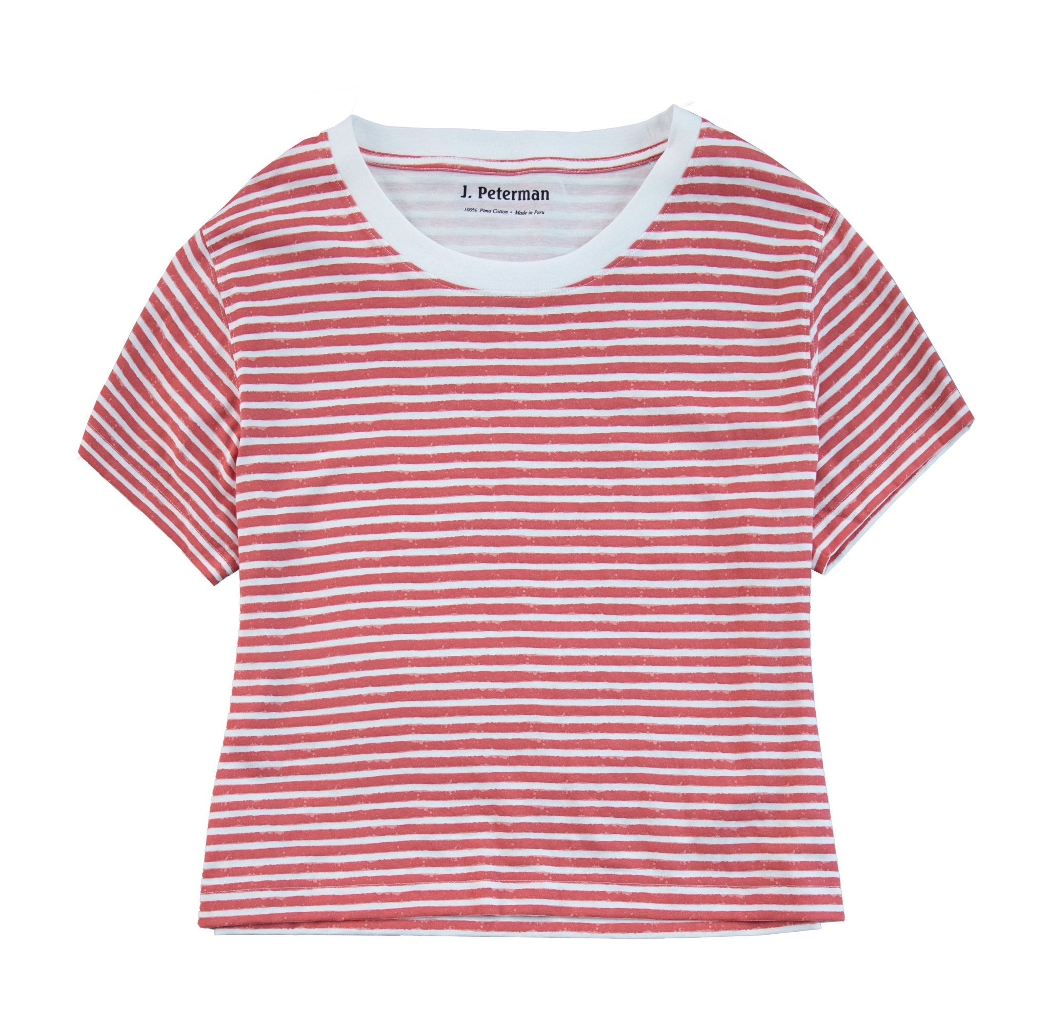 Pima Knit Relaxed CrewRed Stripe