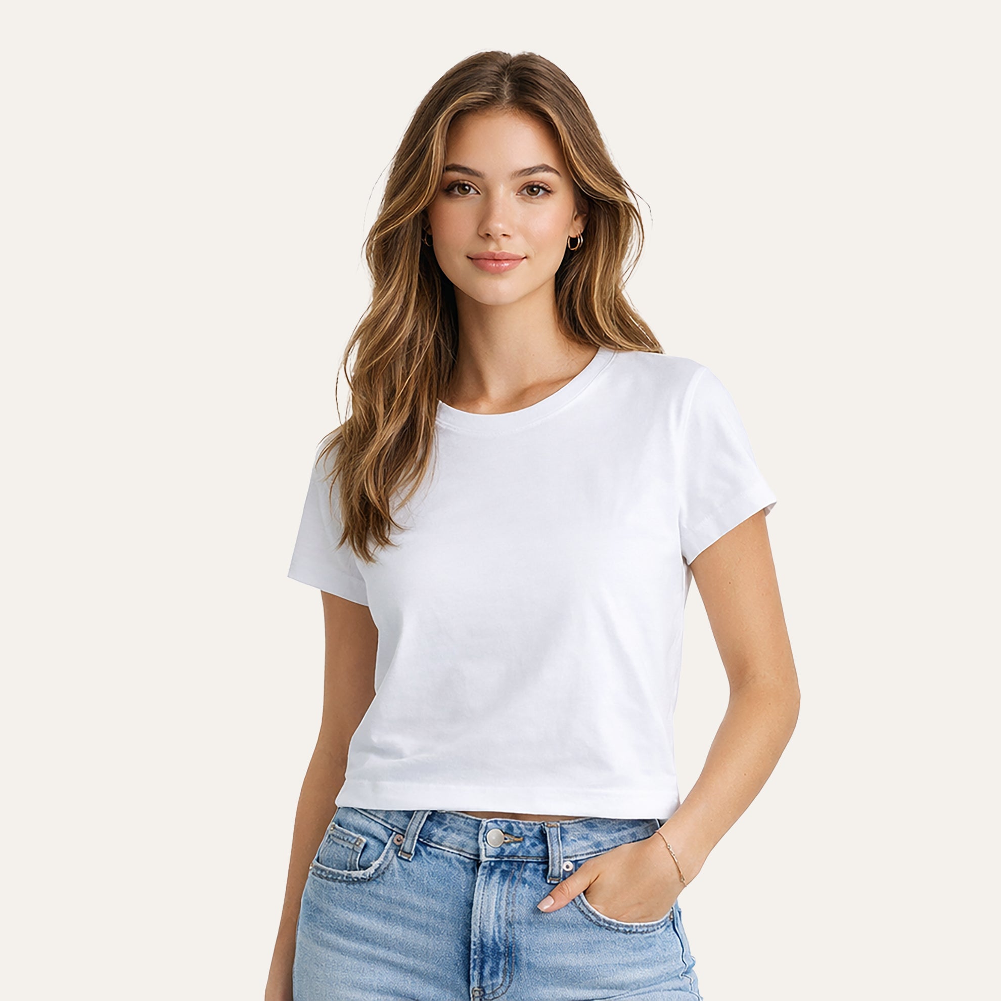 Pima Knit Relaxed CrewWhite