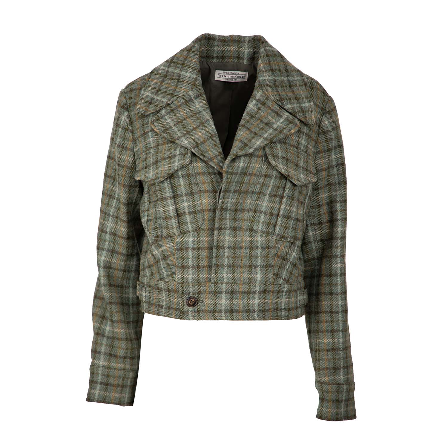 Plaid Eisenhower JacketGreen Multi