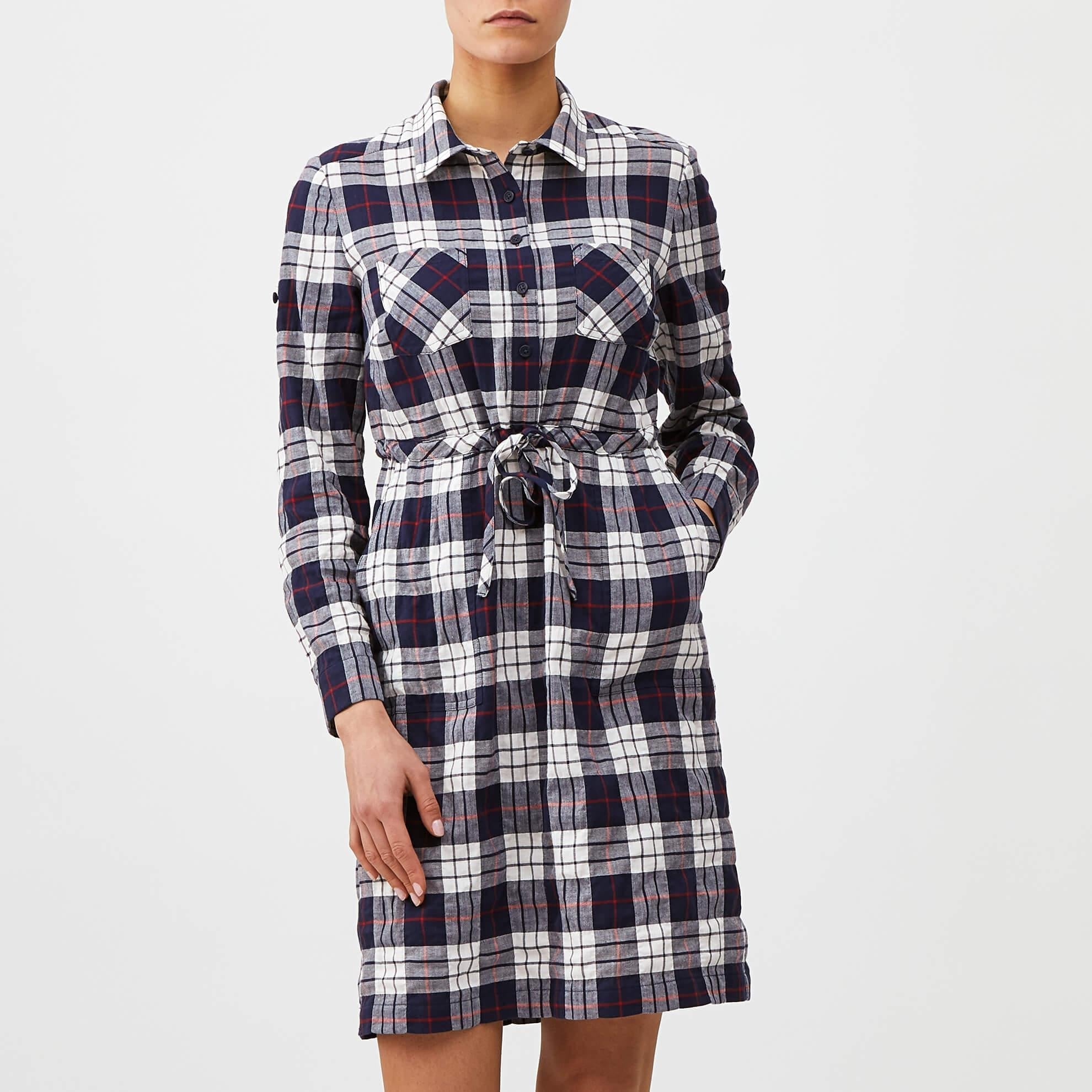 Plaid ShirtdressNavy