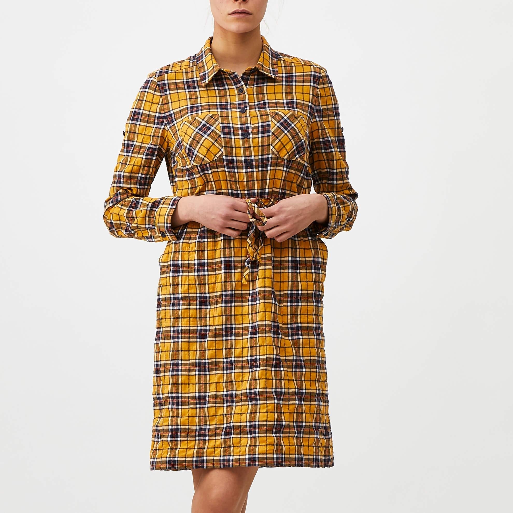 Plaid ShirtdressYellow