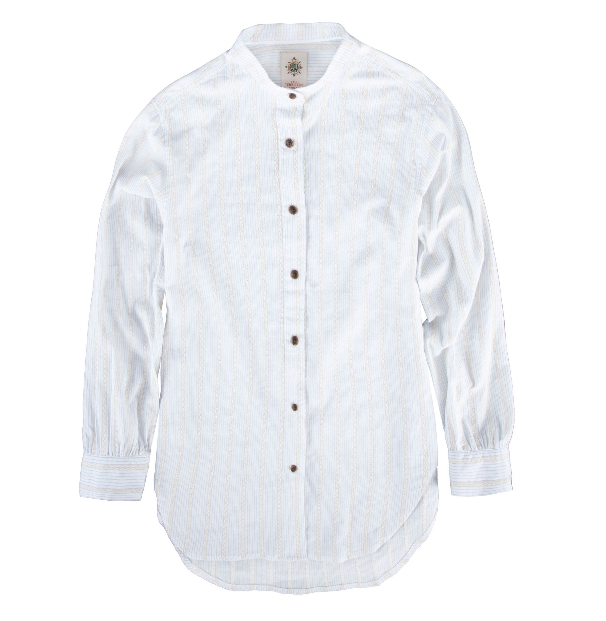 Pushkar Basketweave Pinstripe TunicWhite