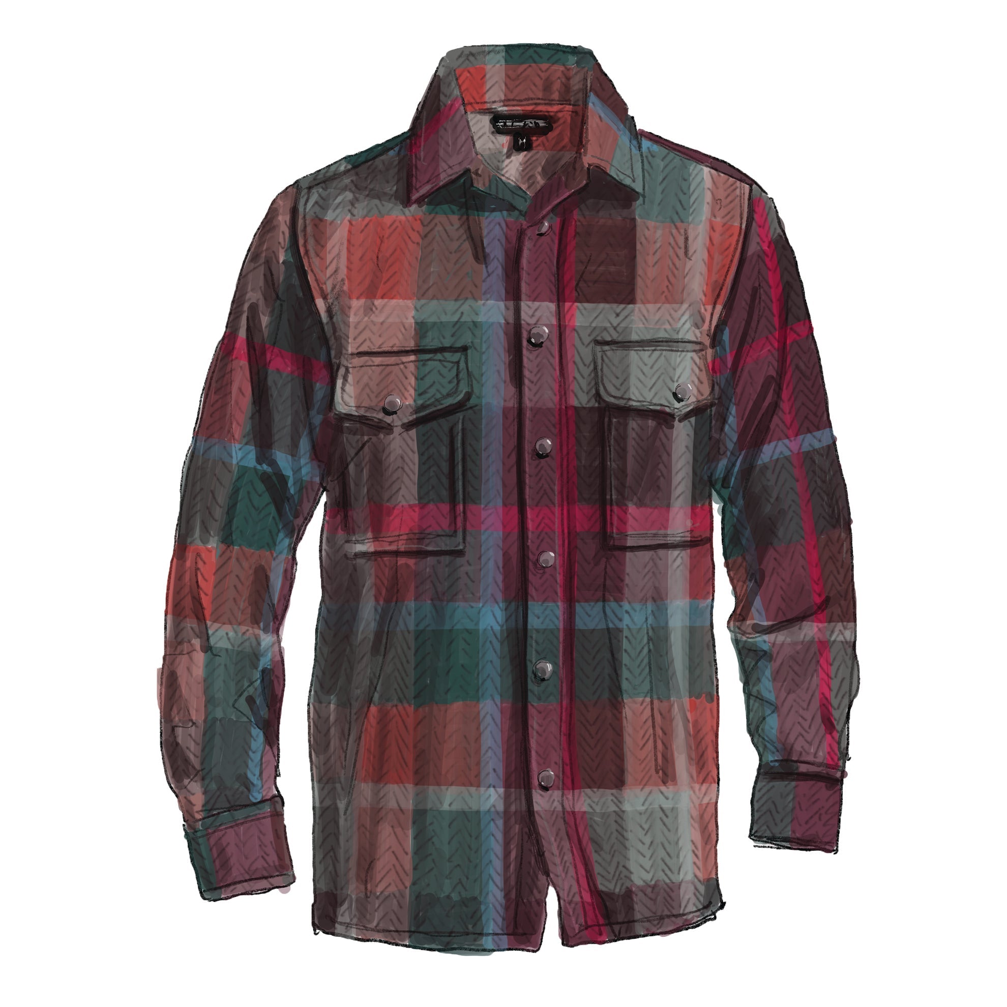 Quest for Fire ShirtOrange Red Plaid