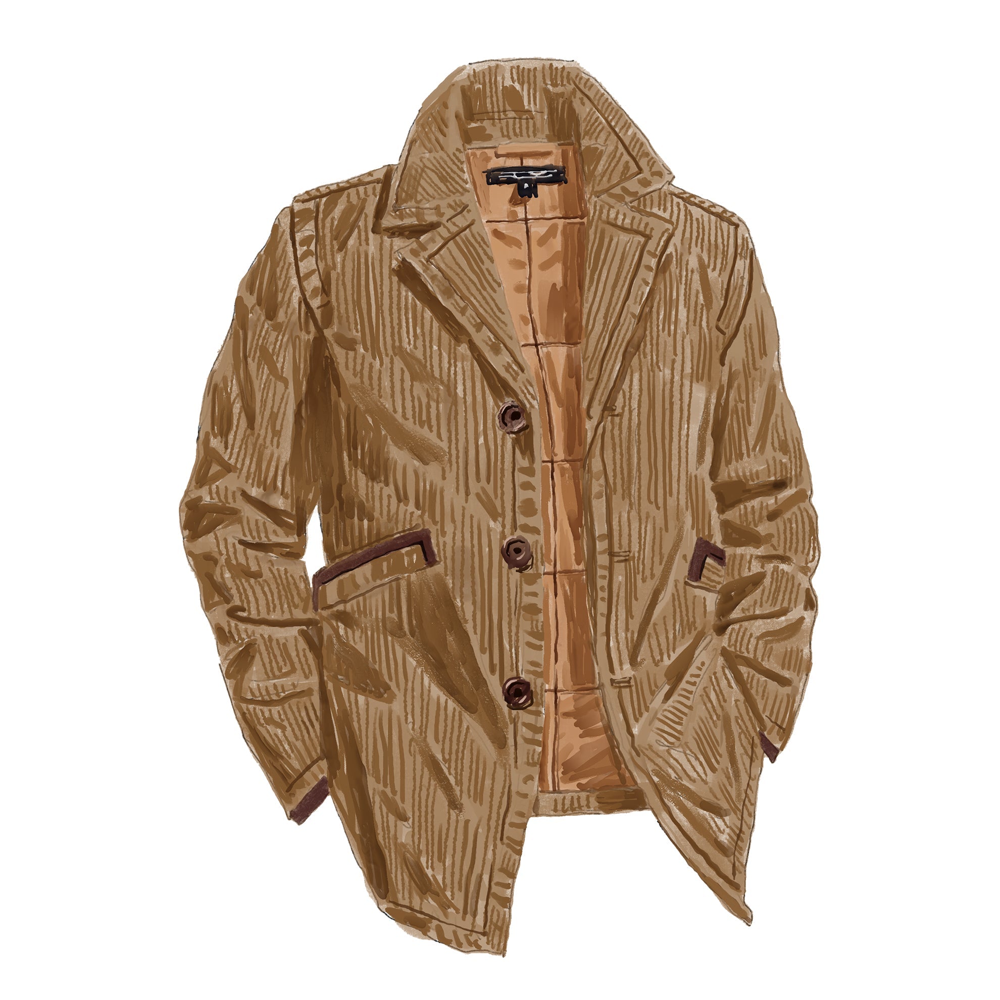 Quilted Corduroy OvercoatSand