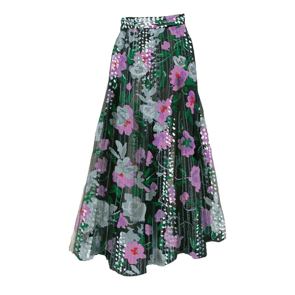 Roses and Sequins Maxi Skirt - The J. Peterman Company