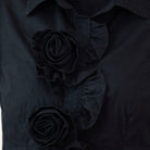 Rosette Button BlouseBlack