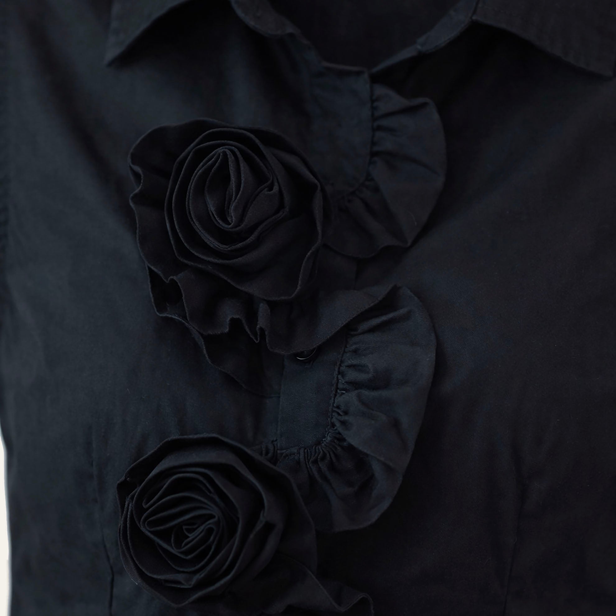 Rosette Button BlouseBlack