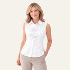 Rosette Button BlouseWhite