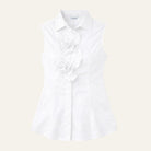 Rosette Button BlouseWhite
