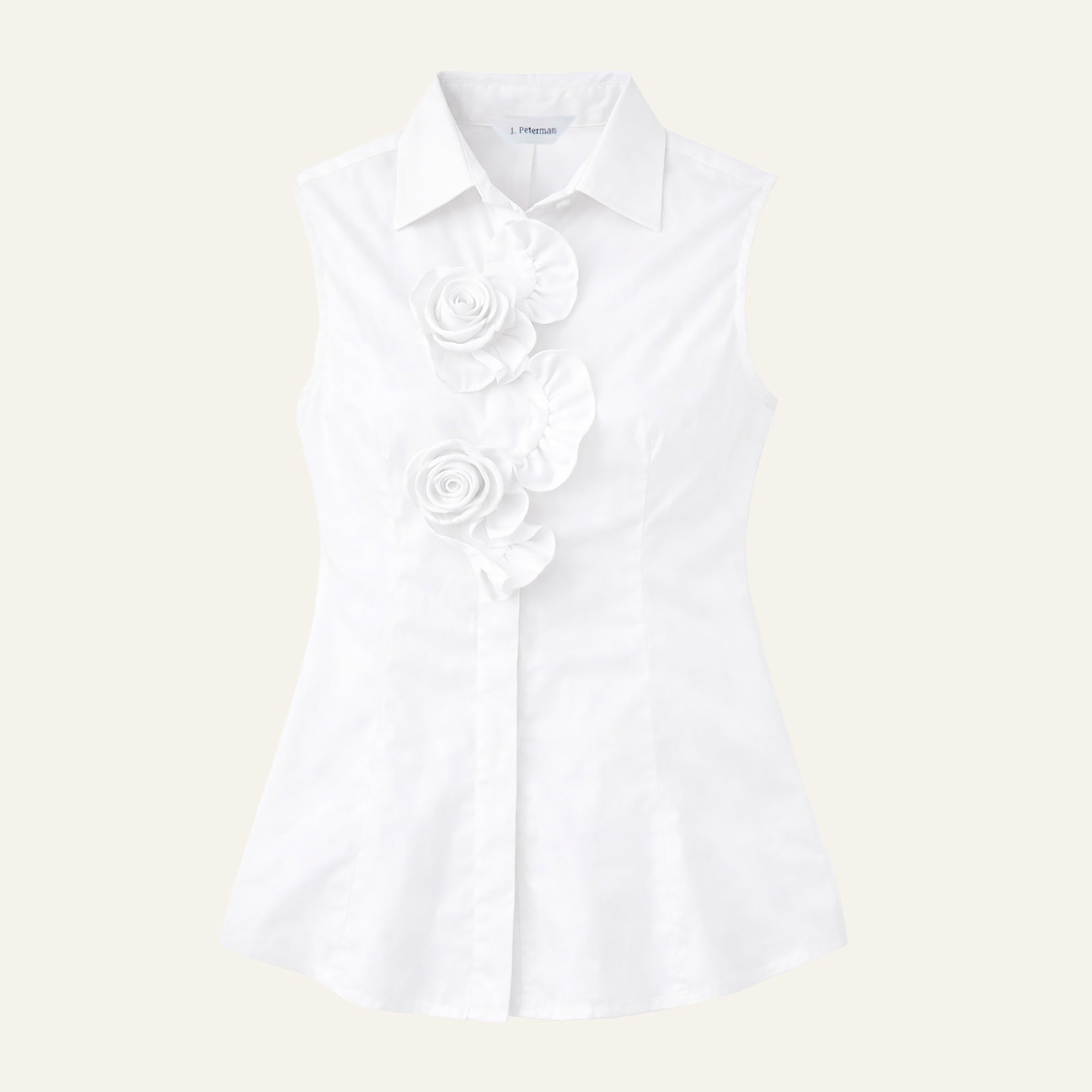 Rosette Button BlouseWhite