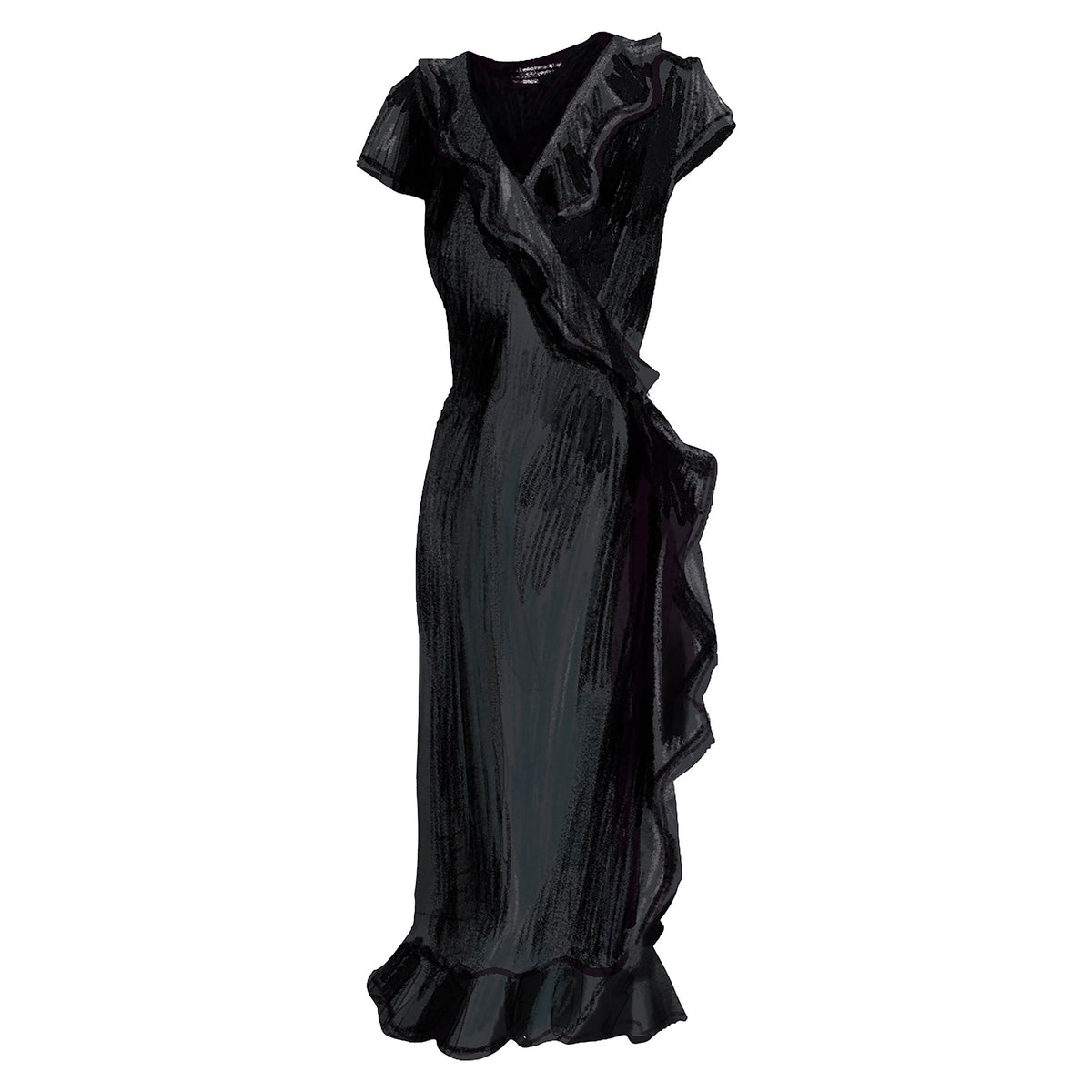 Ruffles Drape Dress