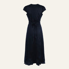 Ruffled Linen DressBlack