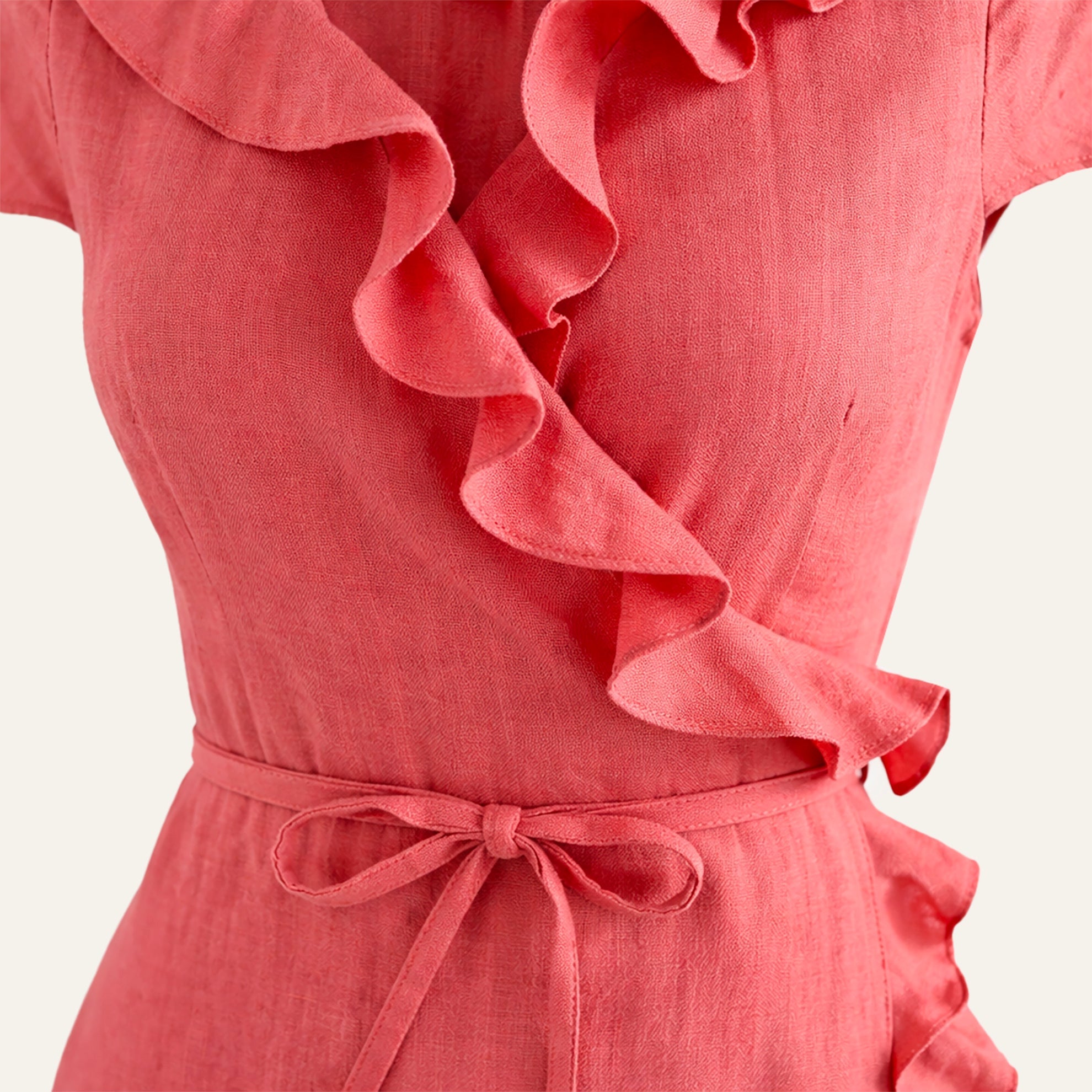 Ruffled Linen DressWatermelon