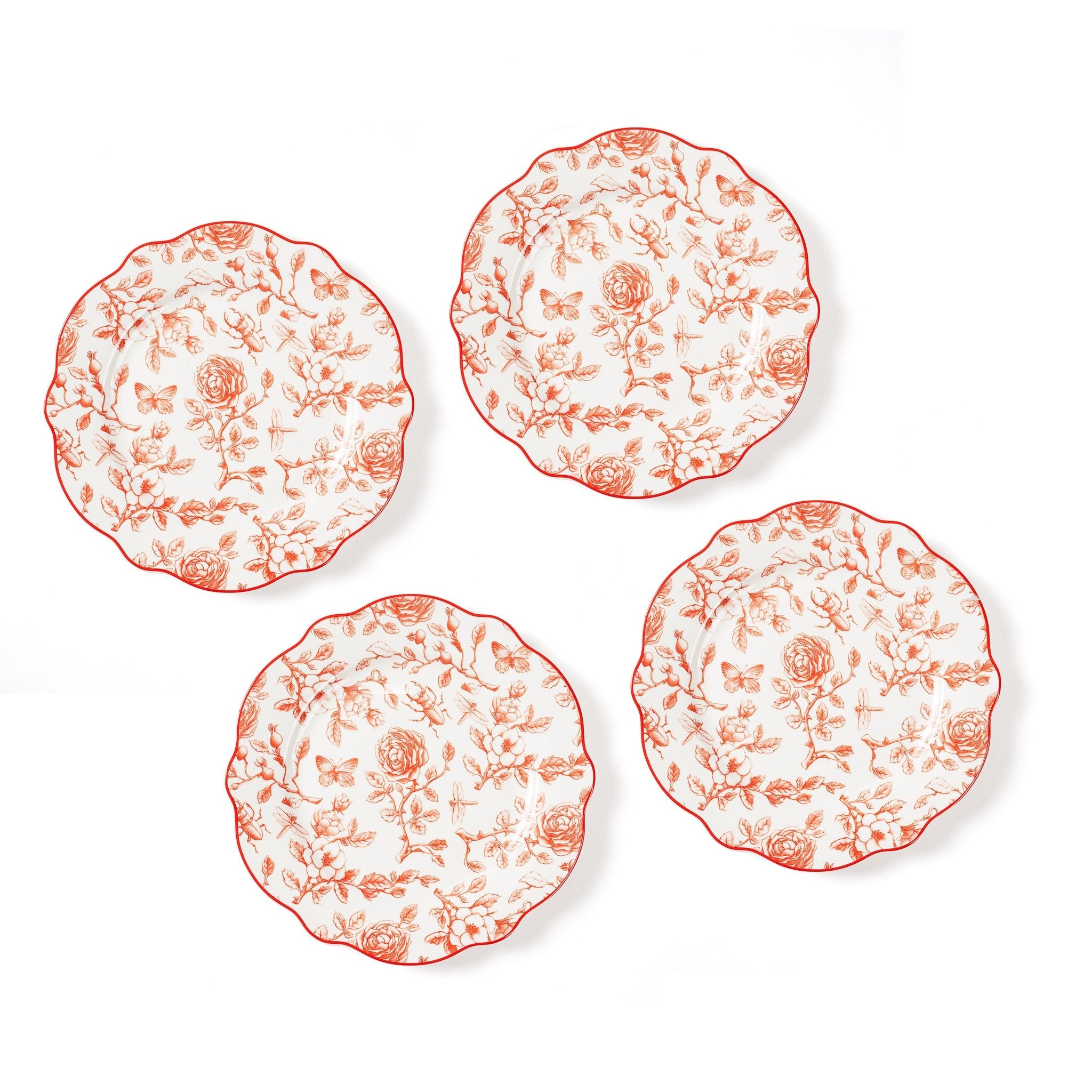 Salad Plates Set of 4Red