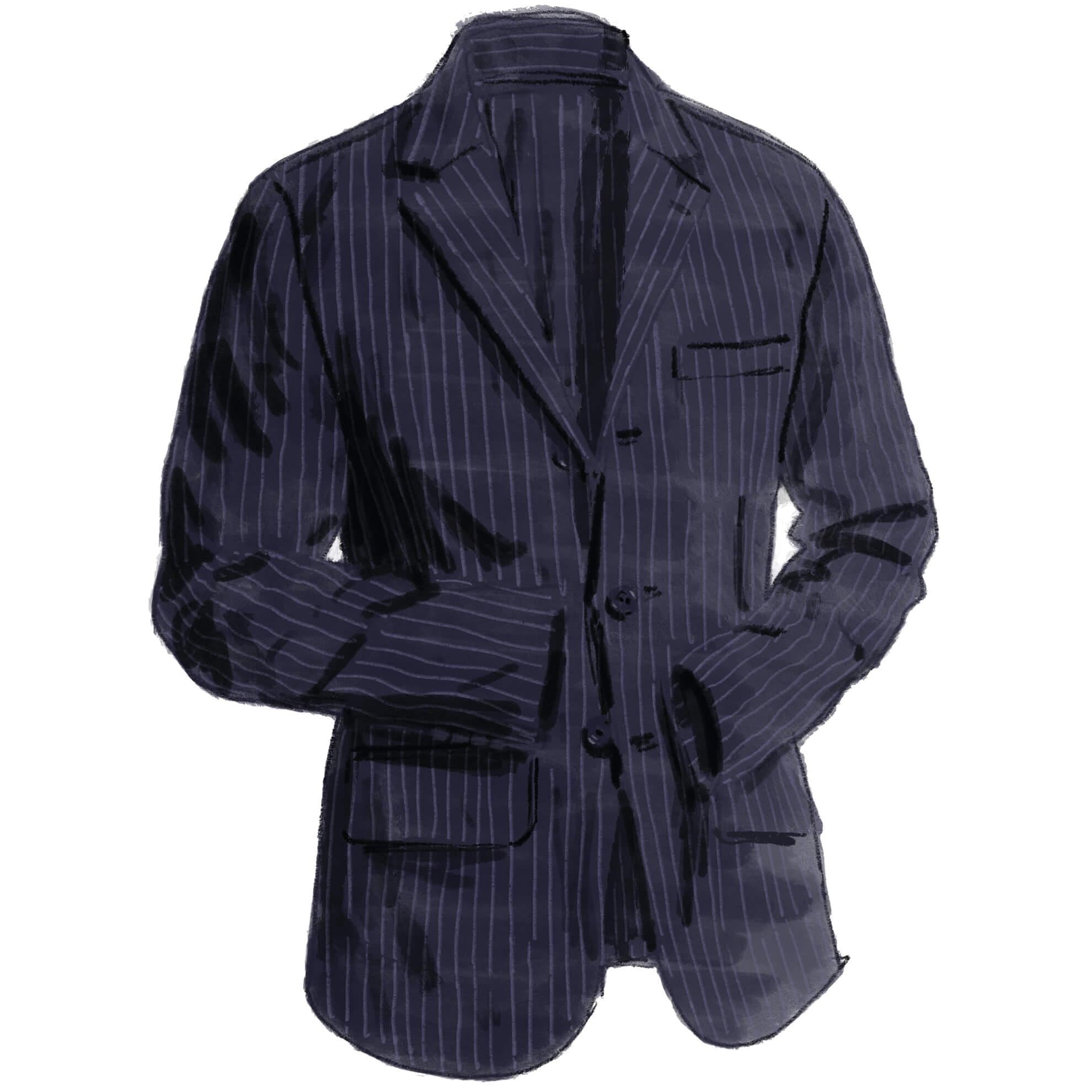 Sapeur's Pinstripe BlazerNavy Grey