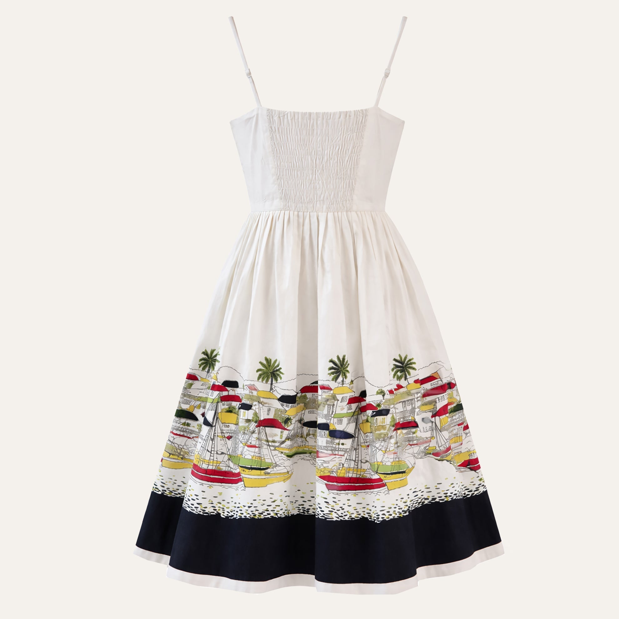 Seascape Fit and Flare DressBlack White