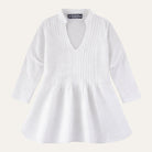 Sensible Jersey Knit Linen BlouseWhite