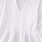 Sensible Jersey Knit Linen BlouseWhite