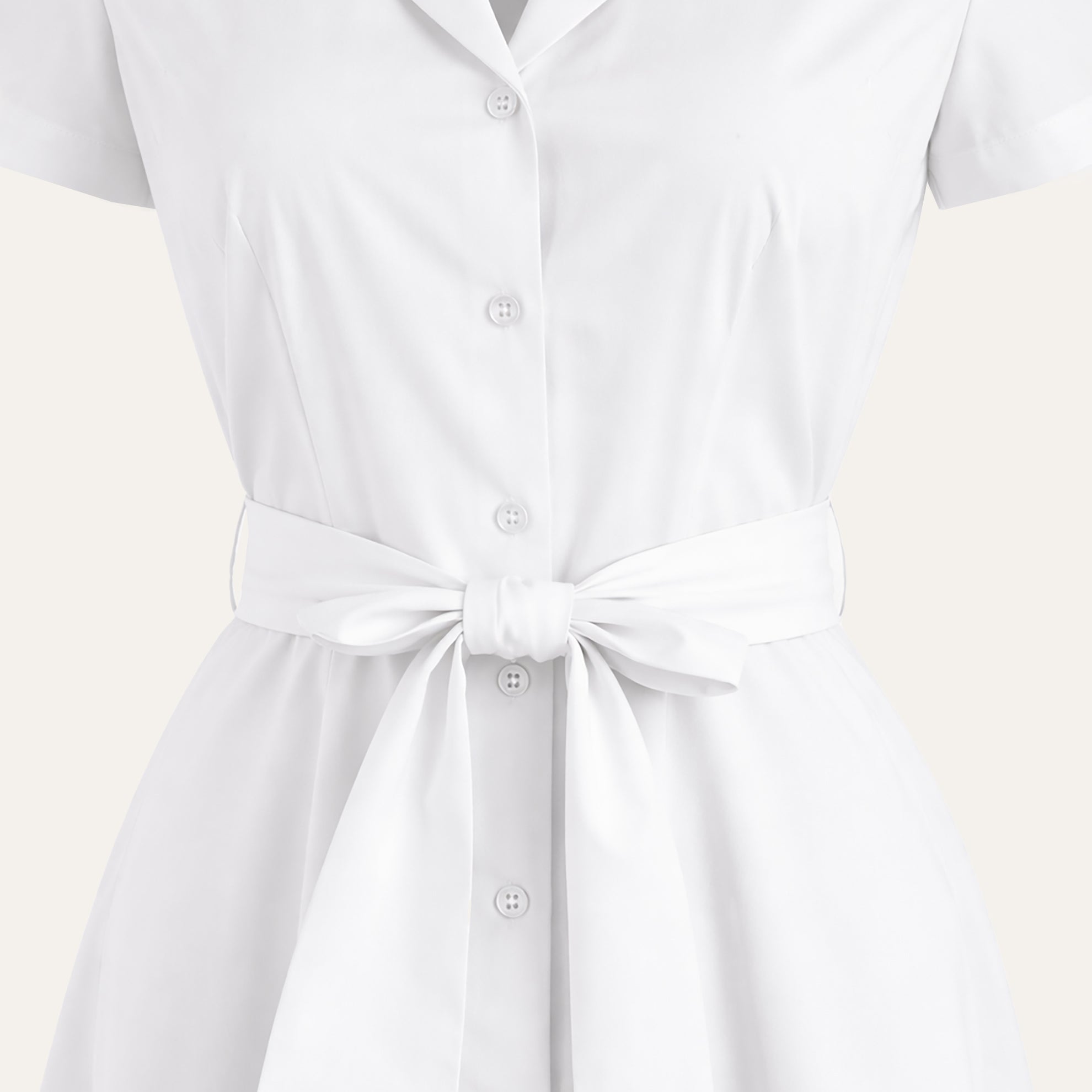 Short - Sleeve 1947 DressWhite