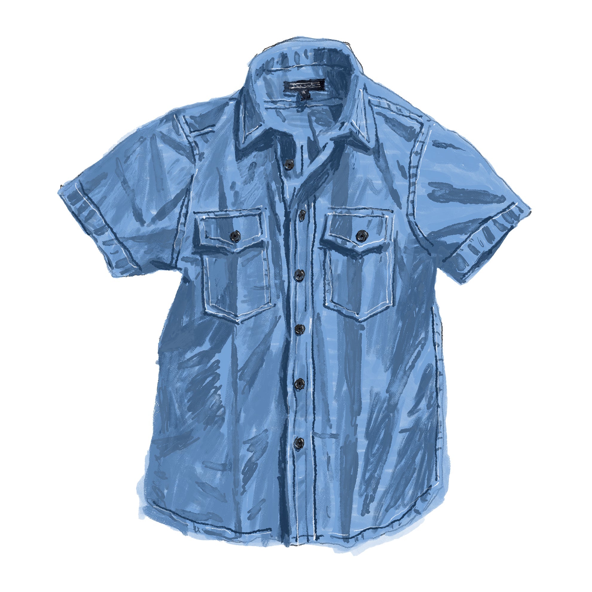 Short Sleeve USN WWII Chambray Shirt - The J. Peterman Company