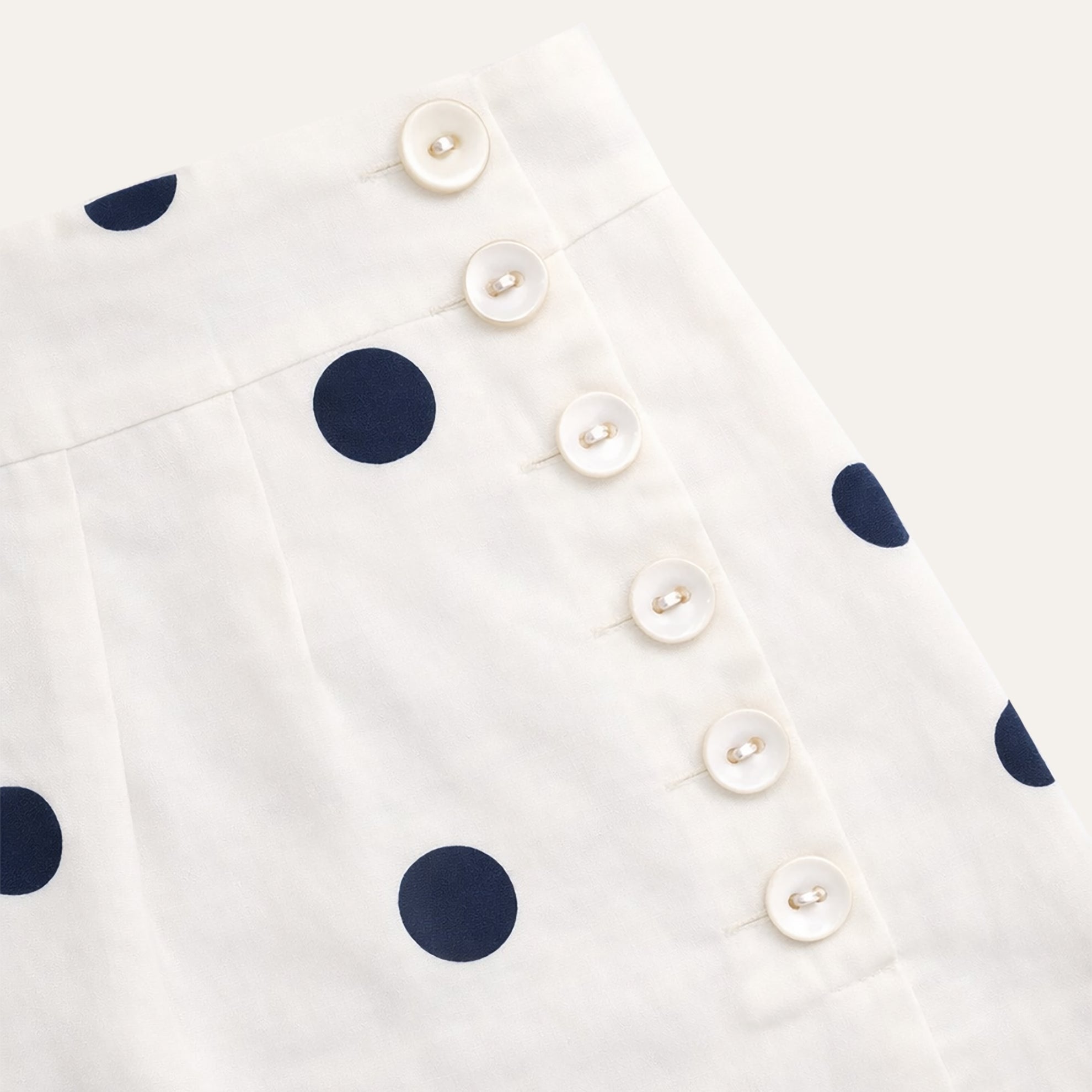 Silk Palazzo PantsCream Navy