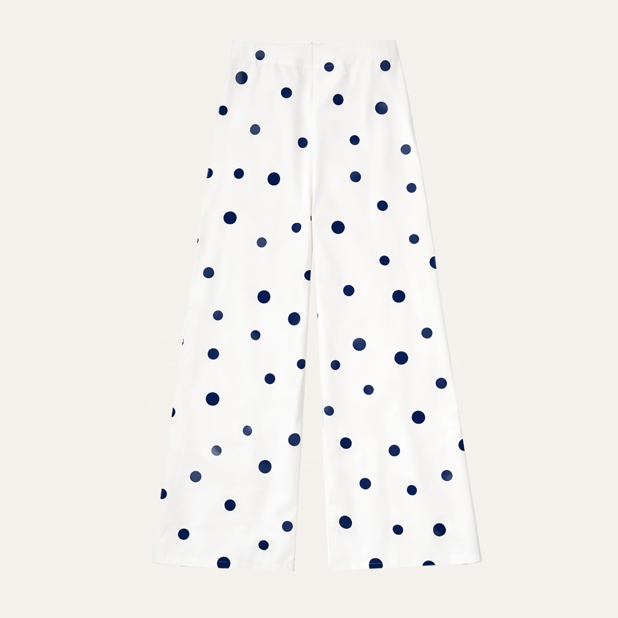 Silk Palazzo PantsCream Navy