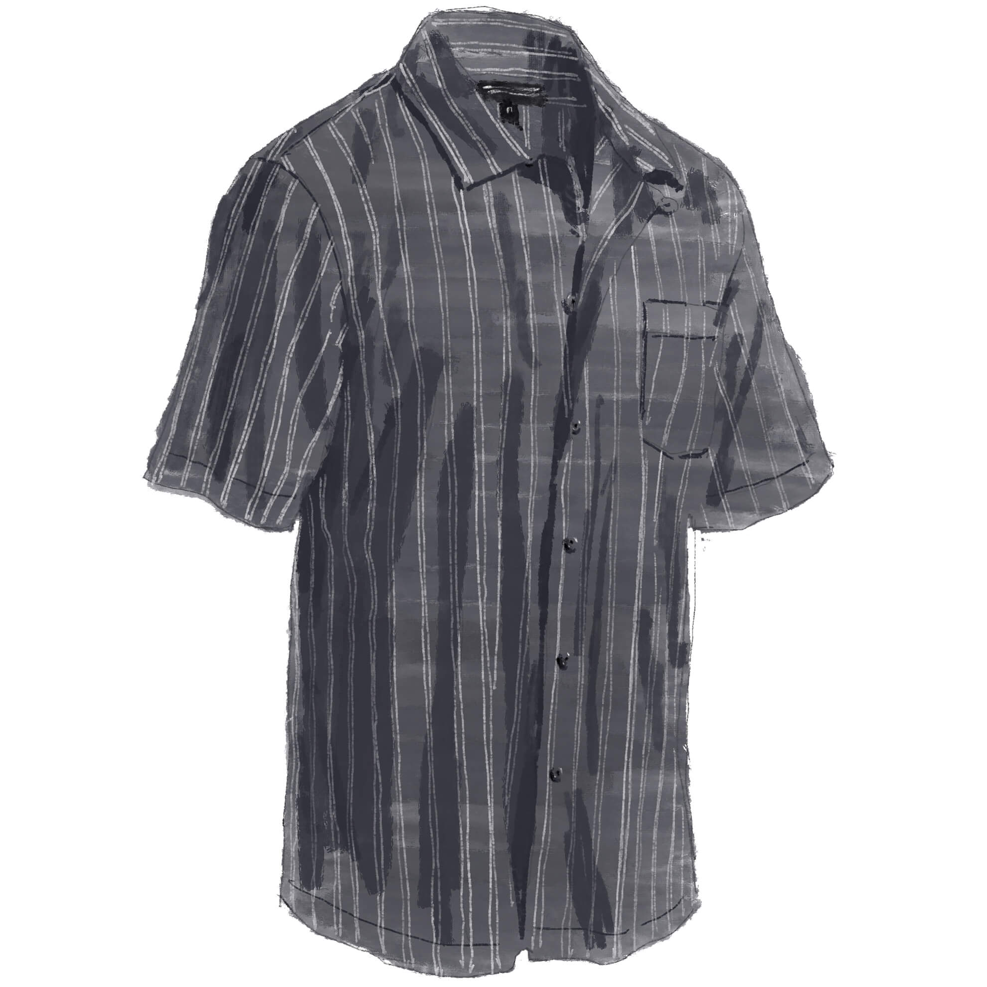 Striped Camp Collar ShirtGrey Stripe