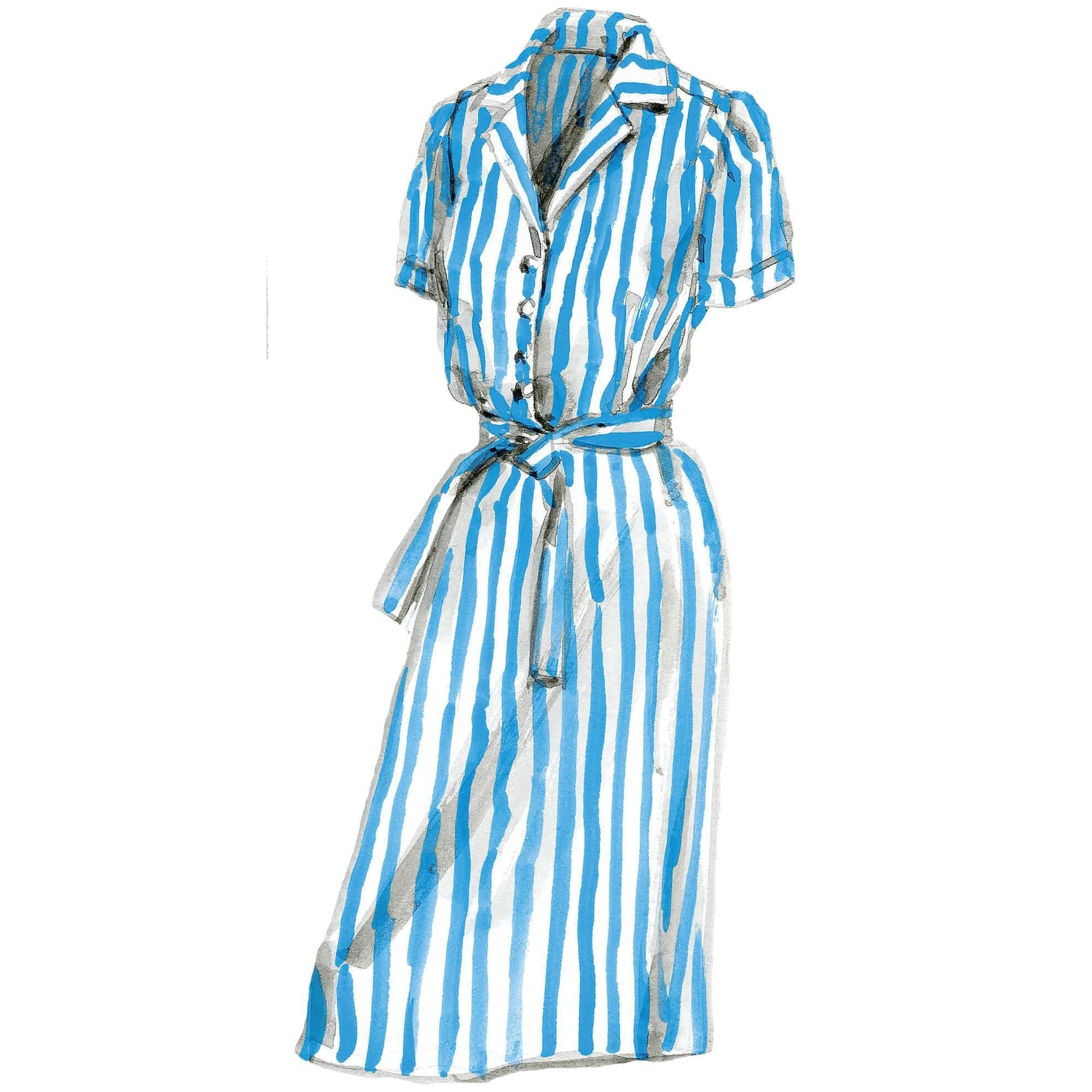 Striped Day DressLight Blue