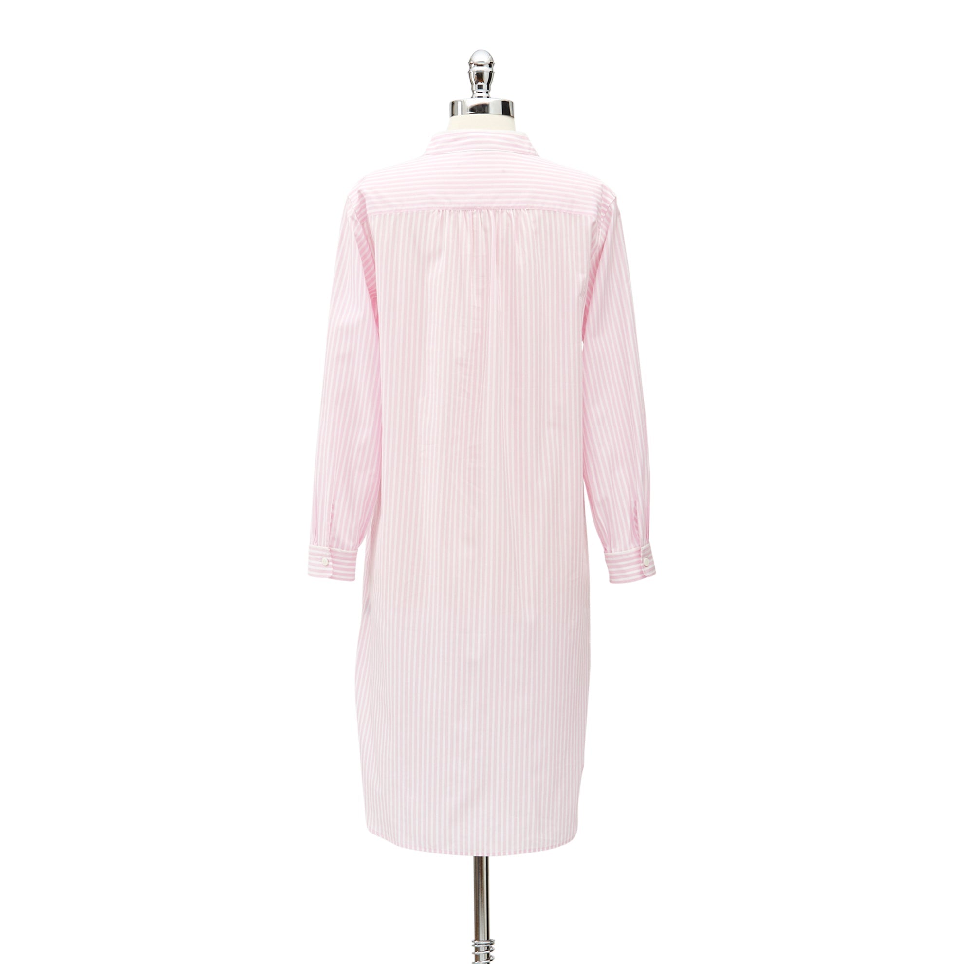 Striped Poplin NightshirtPink White