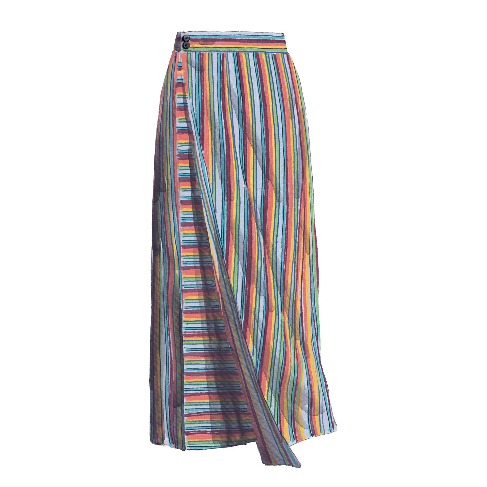 Striped Sarong Skirt - The J. Peterman Company
