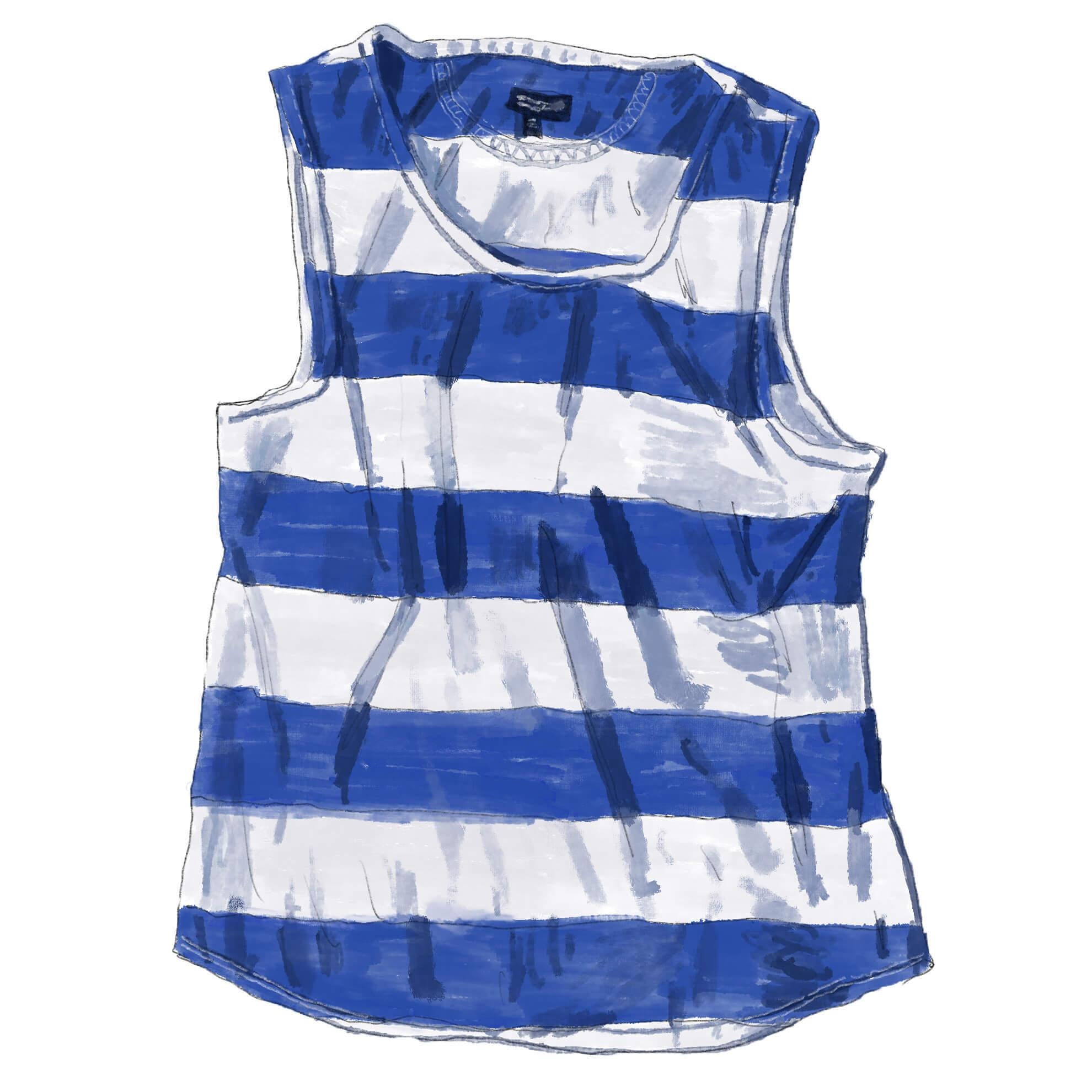 Striped Tank TopIndigo White