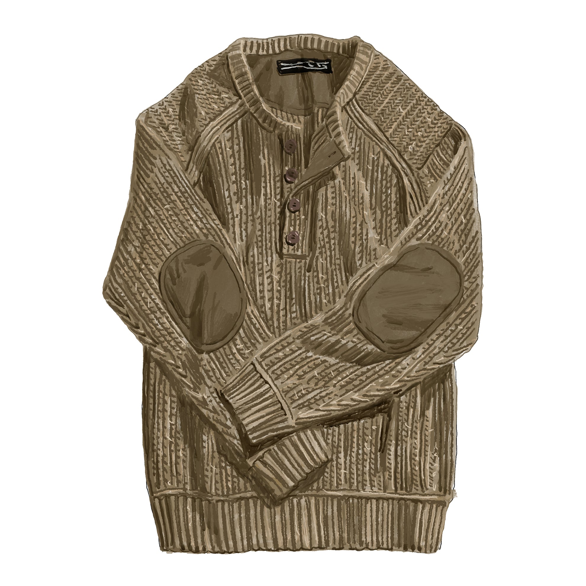 Survivalist’s Two - Tone Henley SweaterKhaki