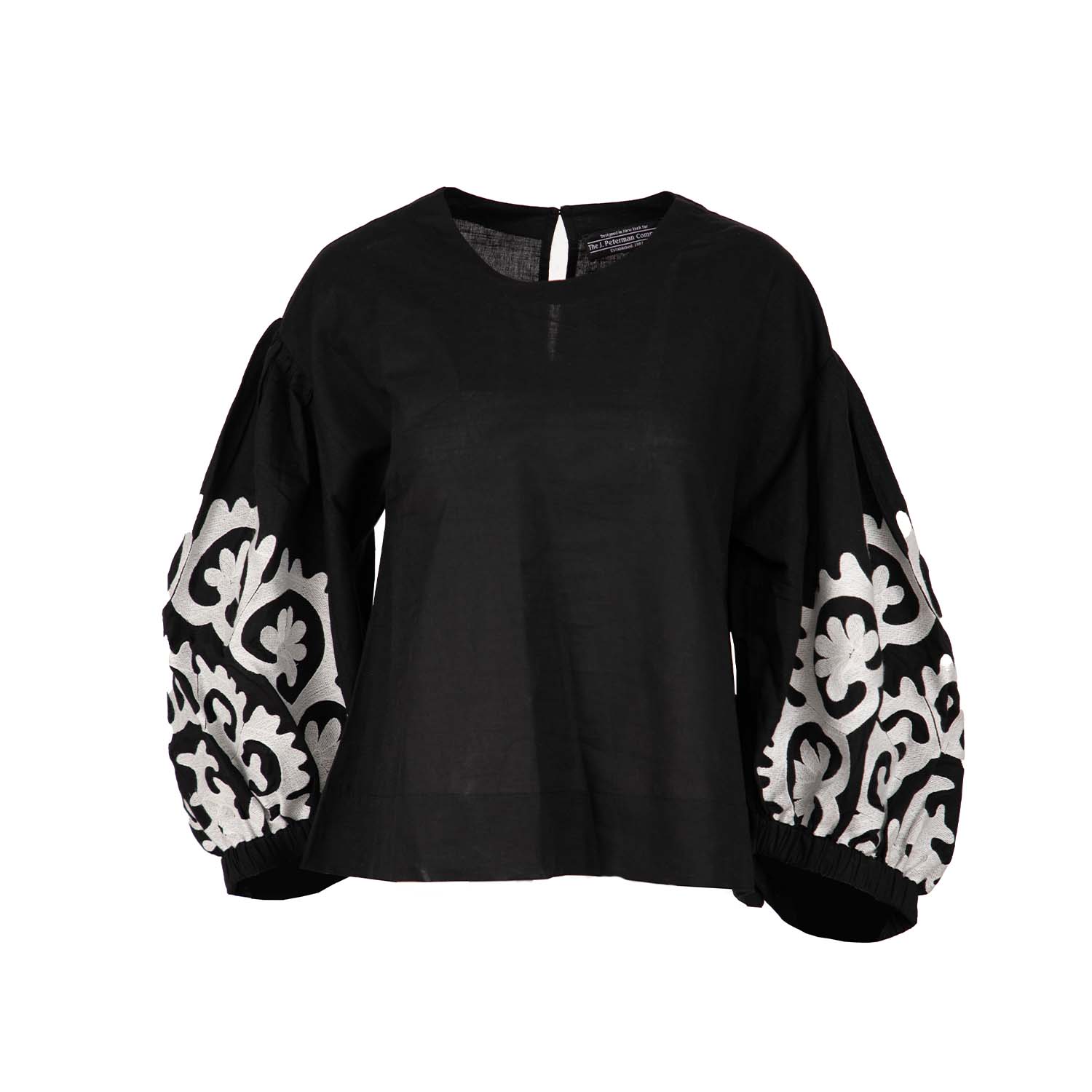 Suvin Cotton Jersey Emboridery Top Suzani Embroidered Top - The J