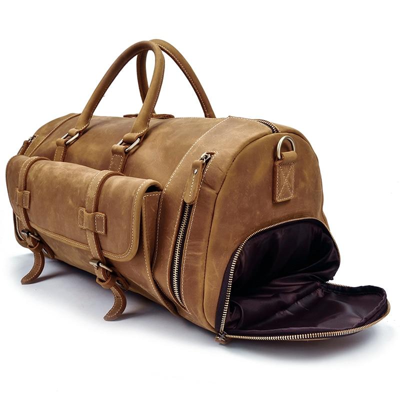 The Bard Weekender | Handmade Leather Duffle BagDark brown