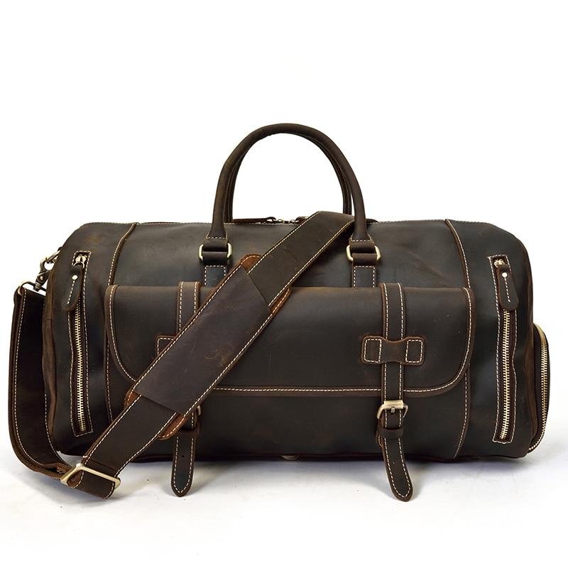 The Bard Weekender | Handmade Leather Duffle BagDark brown