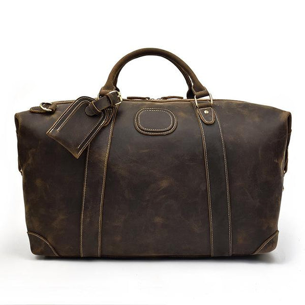 The Eira Duffle Bag | Vintage Leather Weekender – The J. Peterman
