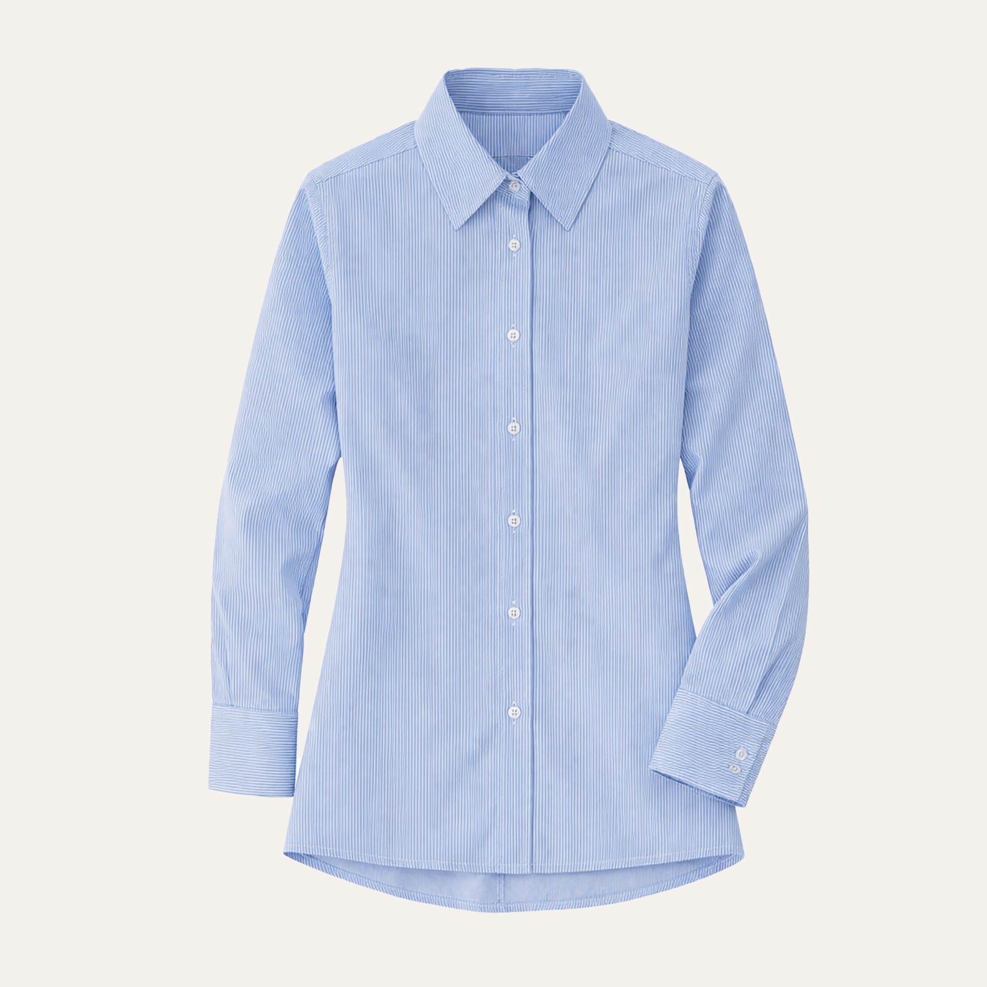 The Grown - Up Cotton Poplin ShirtBlue Microstripe