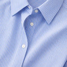 The Grown - Up Cotton Poplin ShirtBlue Microstripe