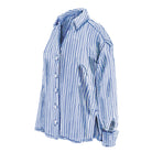 The Grown - Up Cotton Poplin ShirtBlue Microstripe