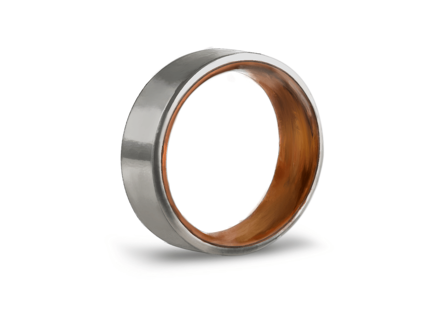 The "Guthrie" Brushed Titanium + Wood Ring6mm