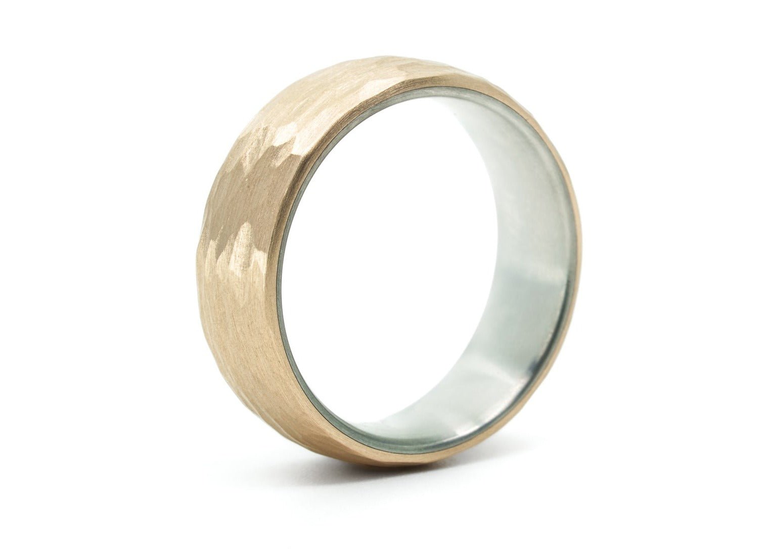 The Hammered 'Wilder' Bronze x Titanium Ring5