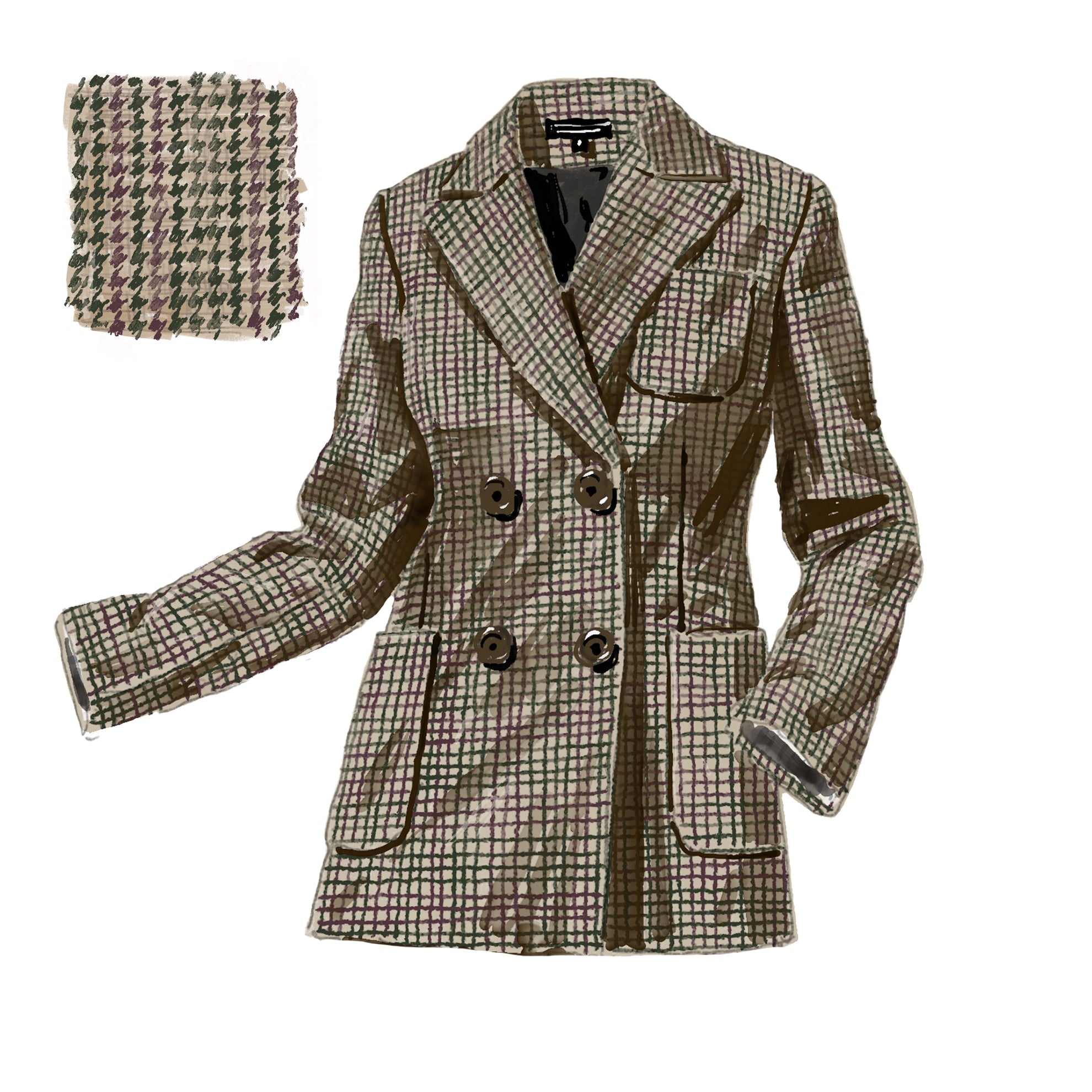 Vintage houndstooth fashion blazer