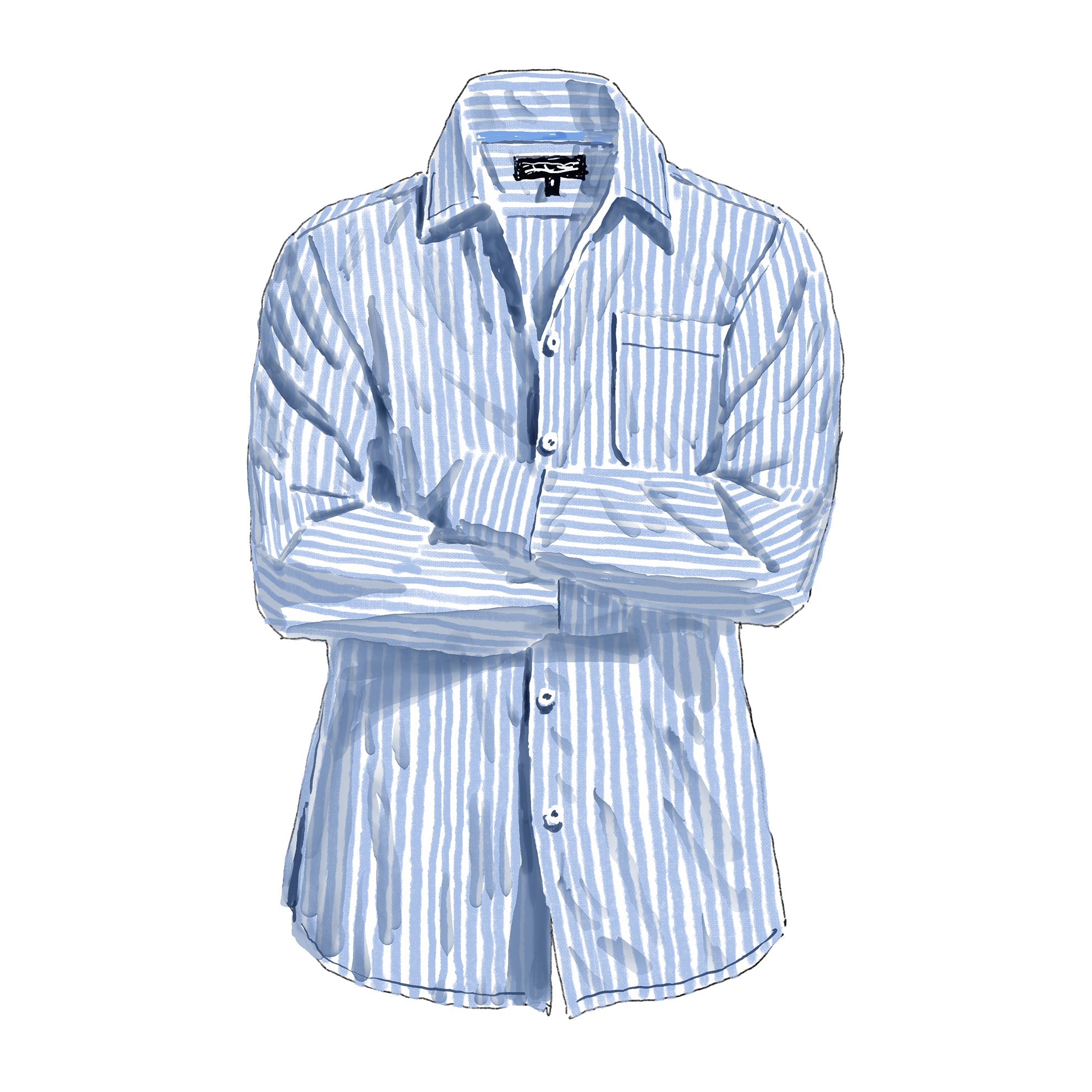 The Lido Collar ShirtFrench Blue Stripe