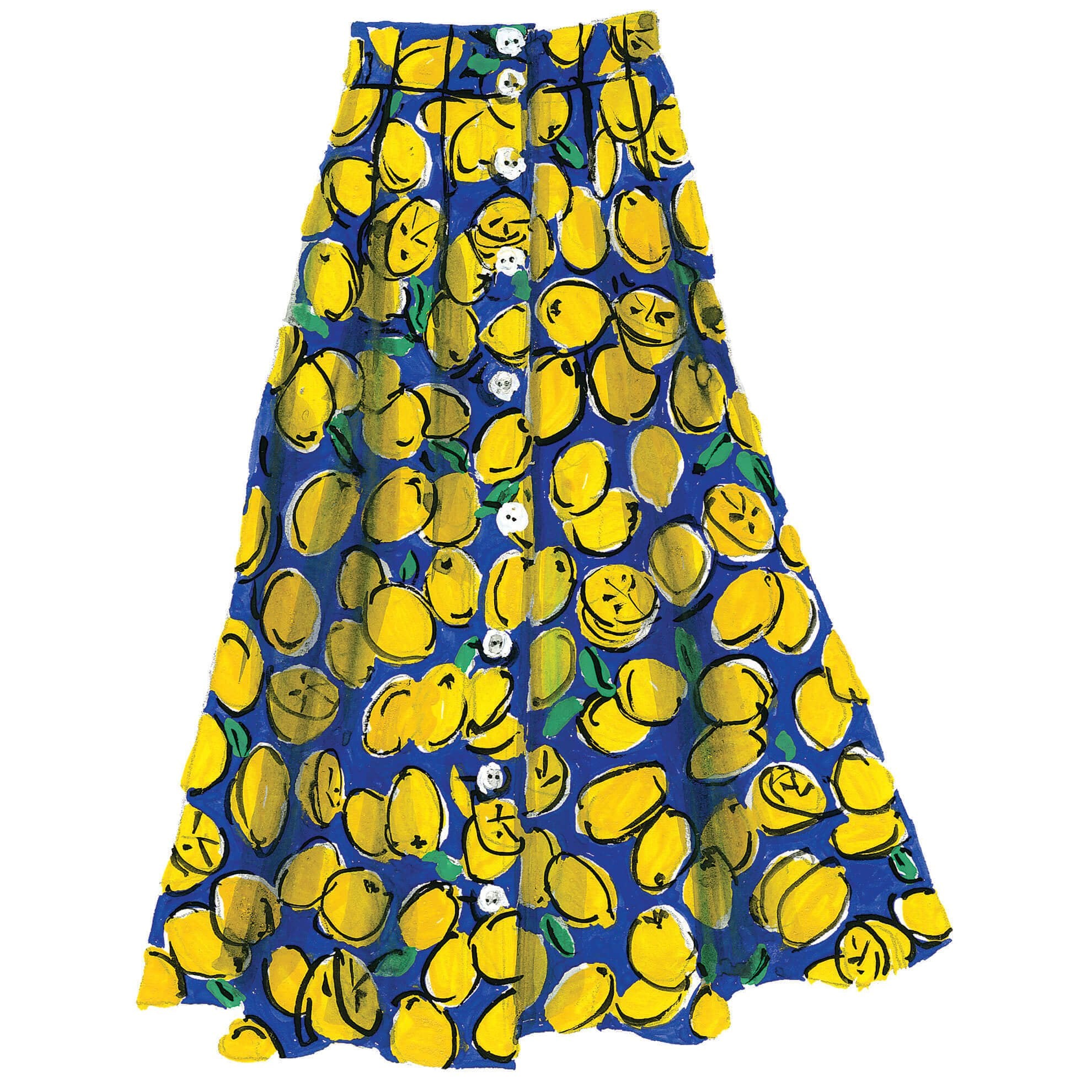 The Limoncello SkirtNavy Print